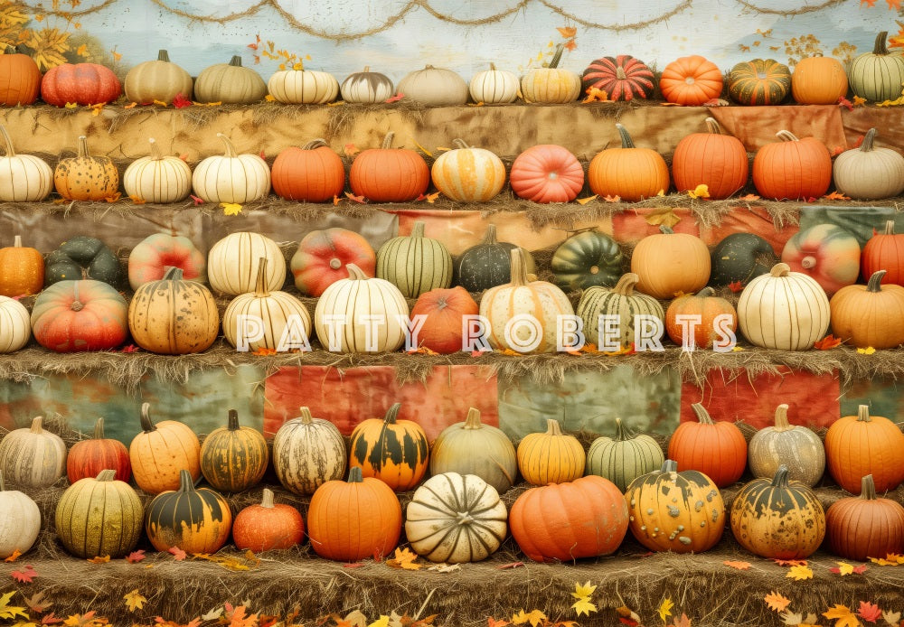 Kate Fall Harvest Pumpkin Stand Backdrop Designed by Patty Robert