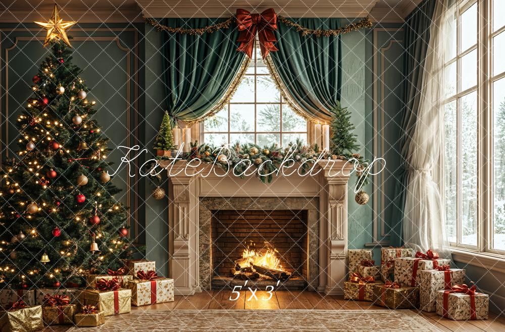 TEST Kate Christmas Tree Fireplace Gifts Window Backdrop Designed by Emetselch