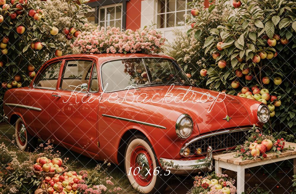 Lightning Deal #5 Kate Spring Vintage Car Apple Orchard Backdrop Designed by Emetselch