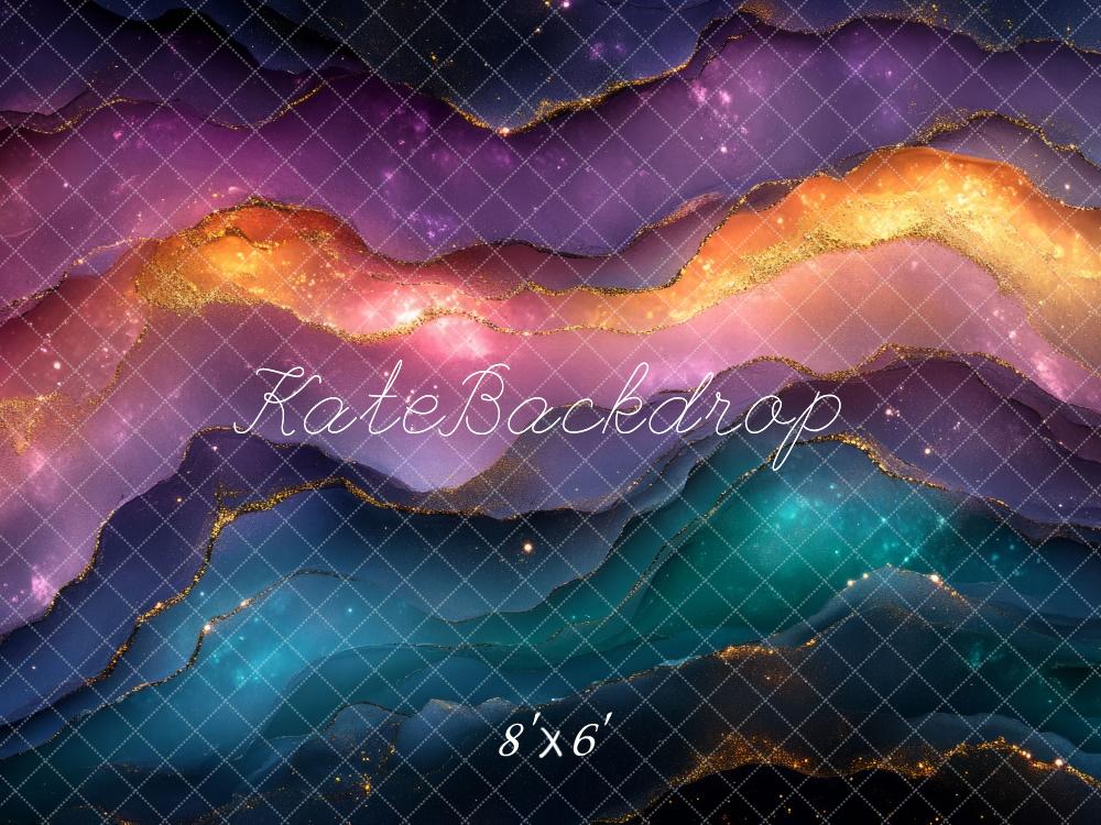 Kate Abstract Galaxy Glowing Watercolor Wall Backdrop Designed by Mini MakeBelieve