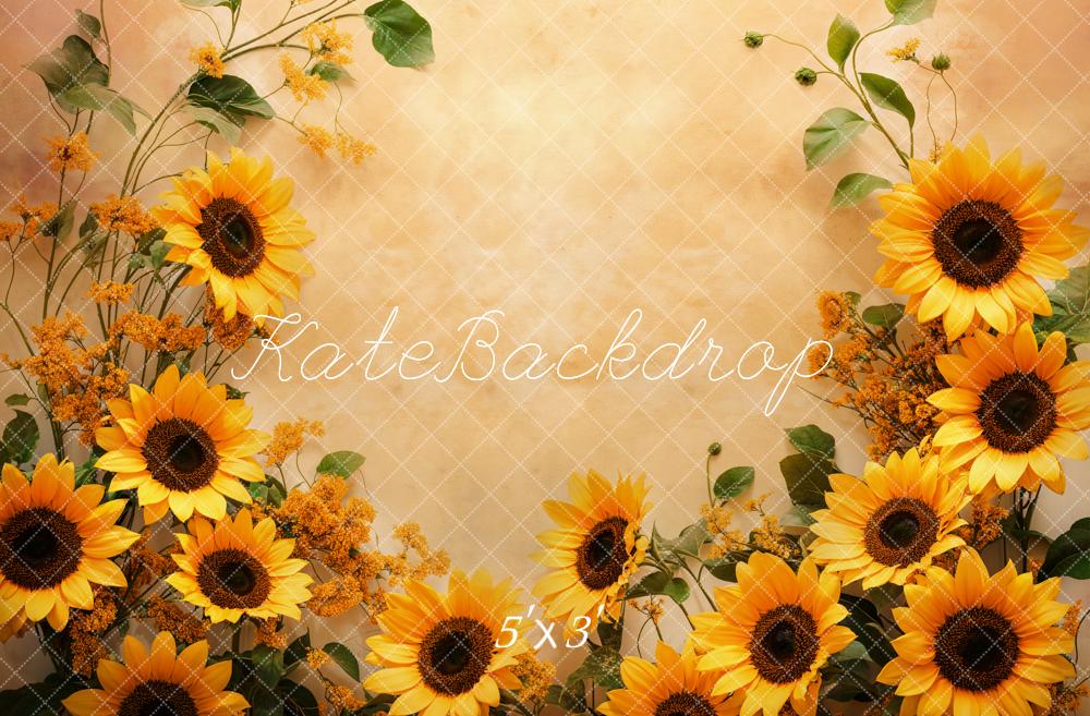 Kate Fall Sunflower Floral Fine Art Backdrop Designed by Emetselch