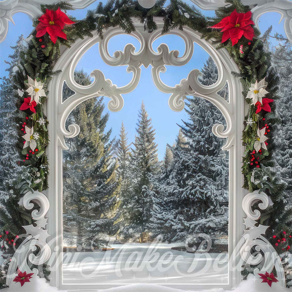 Natale Kate Forest White Retro Floral Gate Retro Messa in scena, Progettata da Mini MakeBelieve