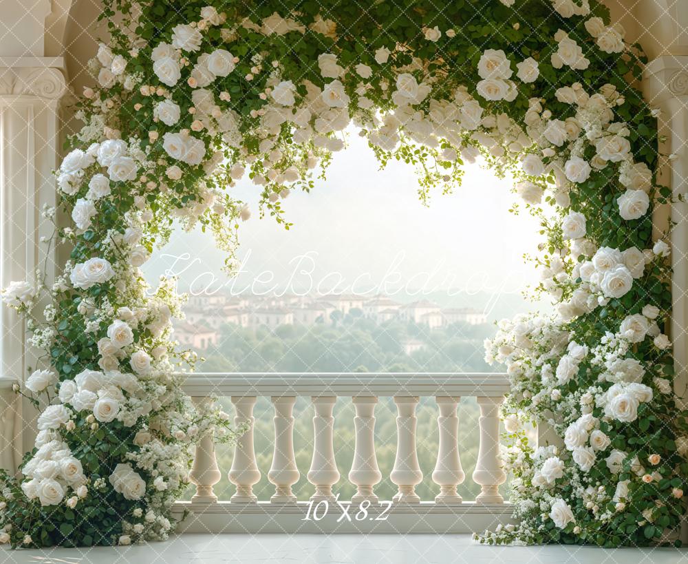 Kate Wedding Flower Arch Balcony Backdrop Designed by Emetselch