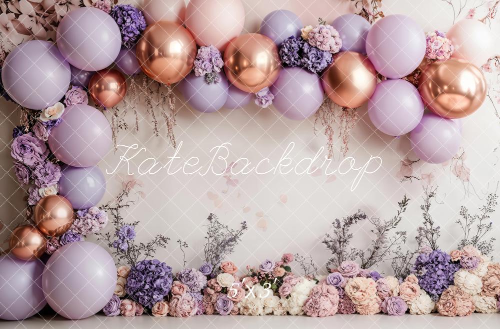 Kate Flower Arch With Colorful Balloons Backdrop Designed by Emetselch