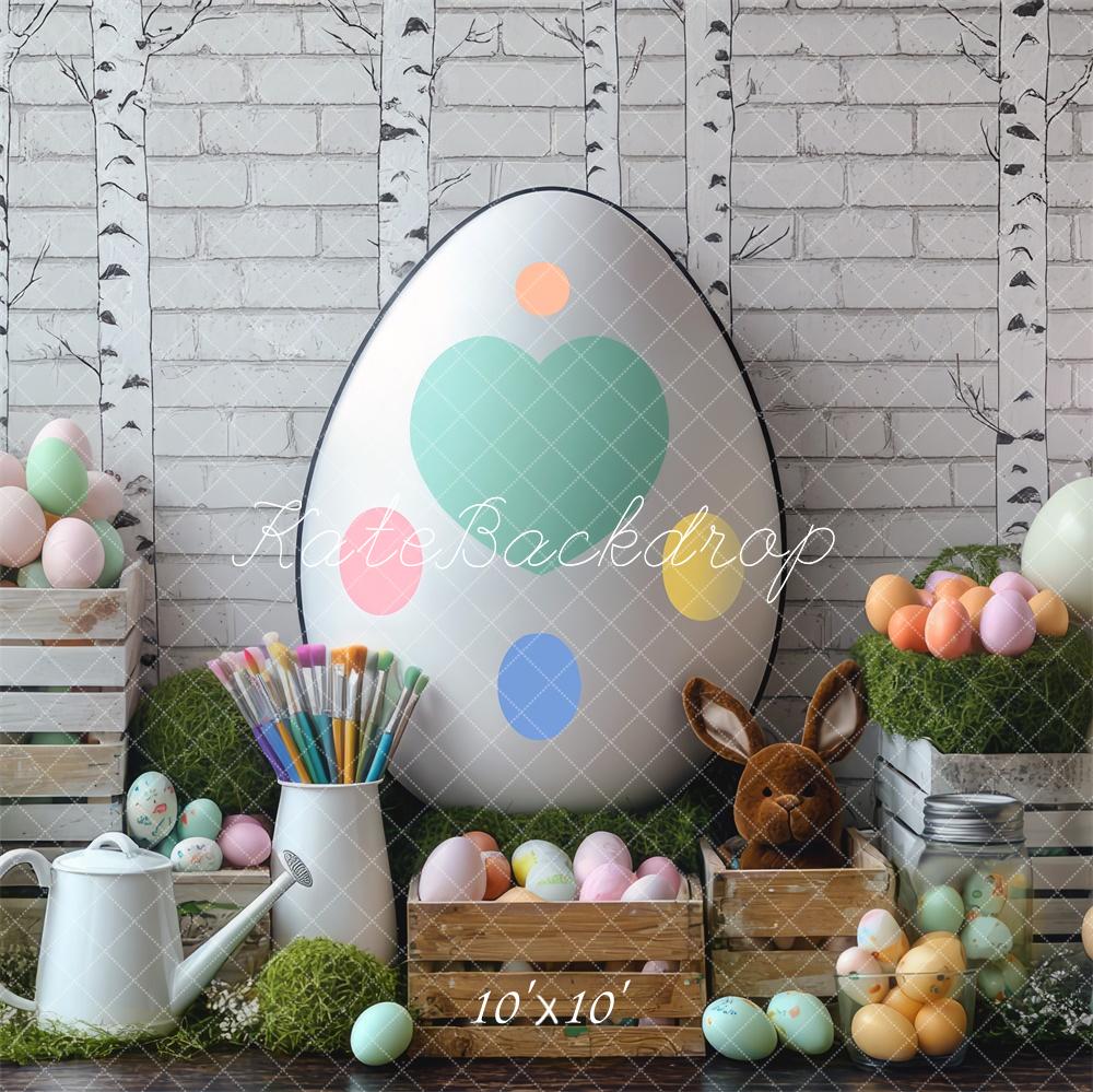 Kate Easter Bunny Egg Painting Backdrop Designed by Mini MakeBelieve