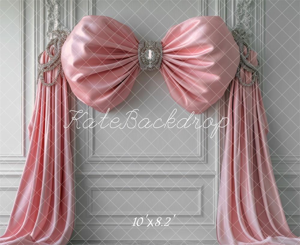 Kate Pink Bow Drapery Retro Backdrop Designed by Mini MakeBelieve