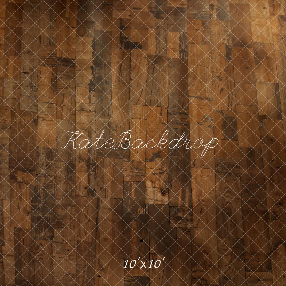 Kate Dark Brown Vintage Wood Floor Backdrop Designed by Kate Image