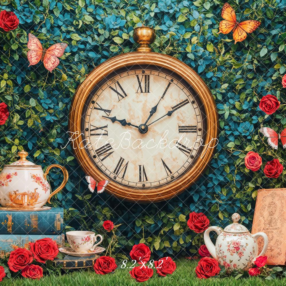 Kate Vintage Clock Tea Party Backdrop Designed by Emetselch