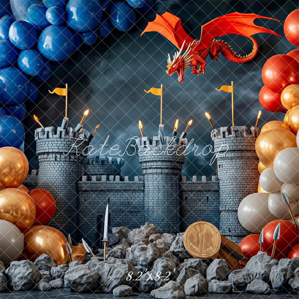 Kate Medieval Castle Dragon Balloon Backdrop Designed by Patty Roberts