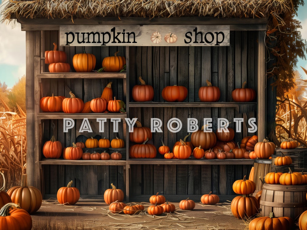 Fondo de Tienda de Calabazas de Cosecha de Otoño Diseñado por Patty Robert