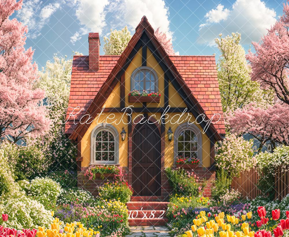 Kate Spring Cottage Garden Flowers Backdrop Designed by Emetselch