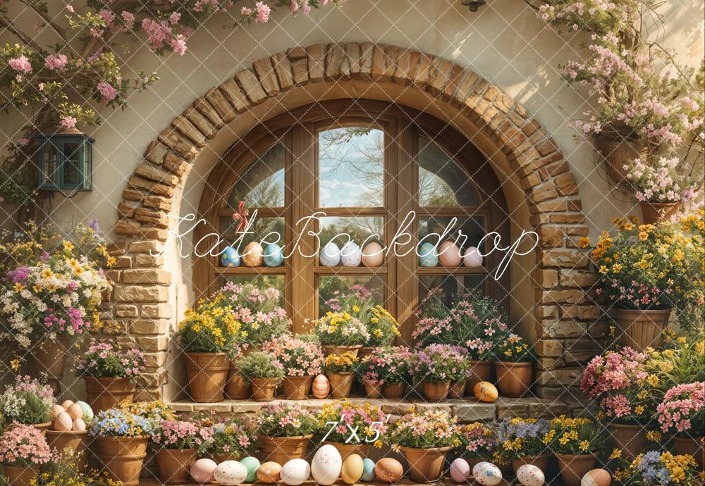 Kate Easter Floral Arched Window Outdoor Backdrop Designed by Emetselch