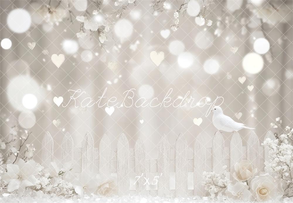 Valentine Cream Romantische Bloemen Bokeh Foto Achtergrond Designed by Lidia Redekopp