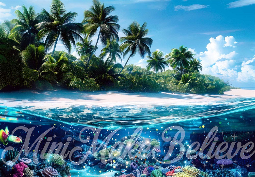 Fantasy Sea Island Colorful Underwater World Backdrop Progettato da Mini MakeBelieve