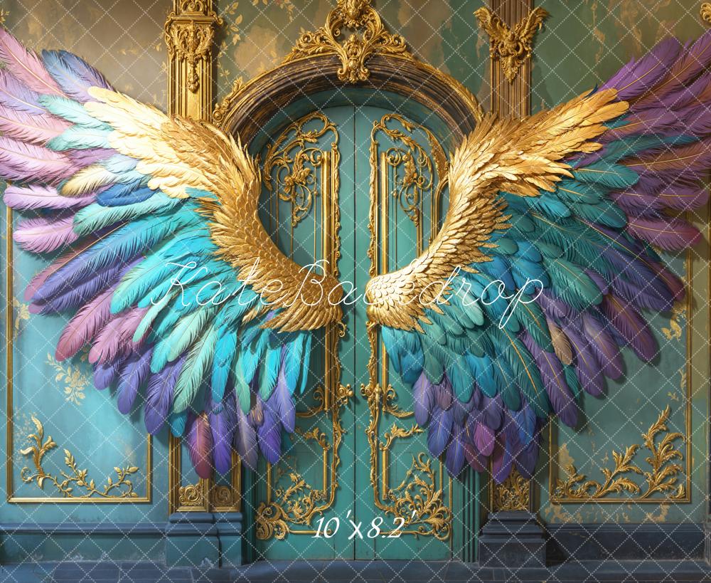 Kate Fantasy Wings Ornate Blue Backdrop Designed by Emetselch