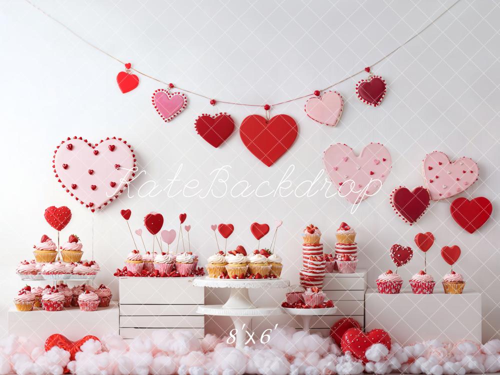 Fondo de cupcake de postre en forma de corazón Valentine's diseñado por Emetselch