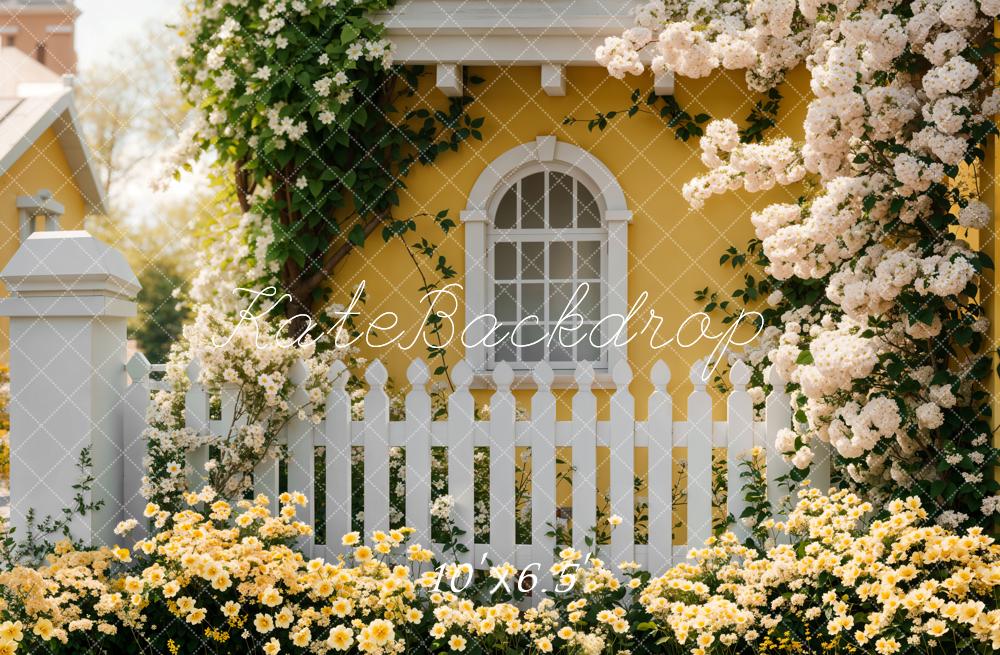 Lightning Deal #5 Kate Spring Floral Yellow Cottage Backdrop Designed by Emetselch