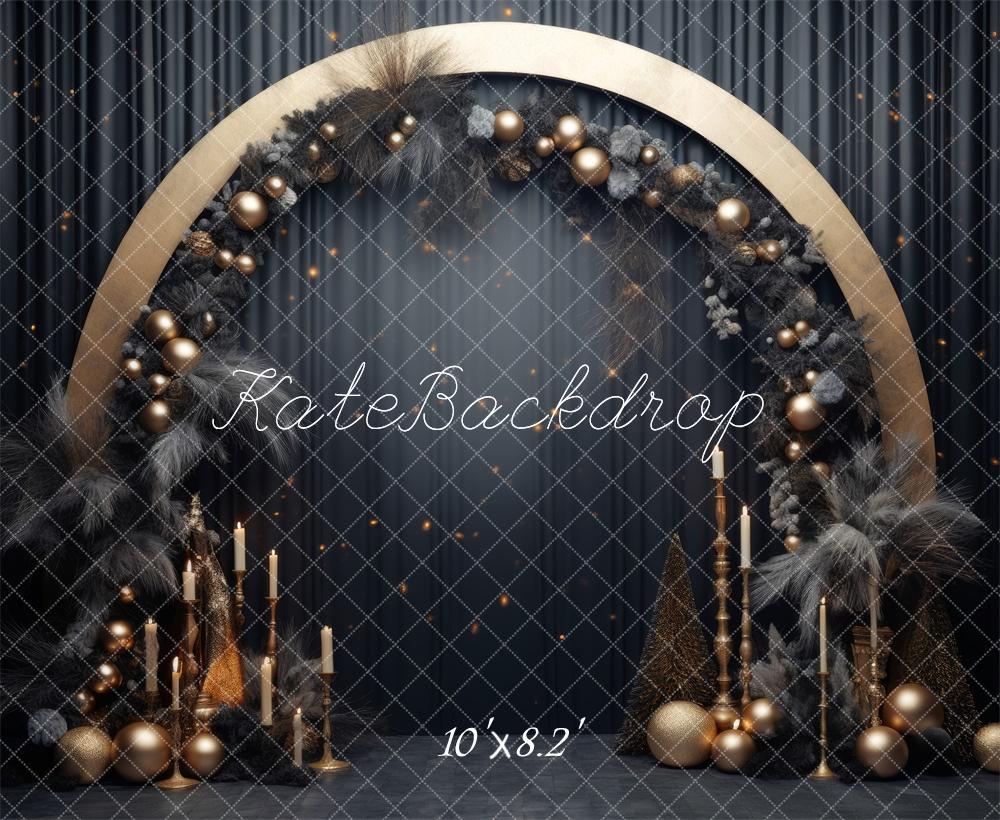 Kate Christmas Gold Arch Backdrop Designed by Lidia Redekopp