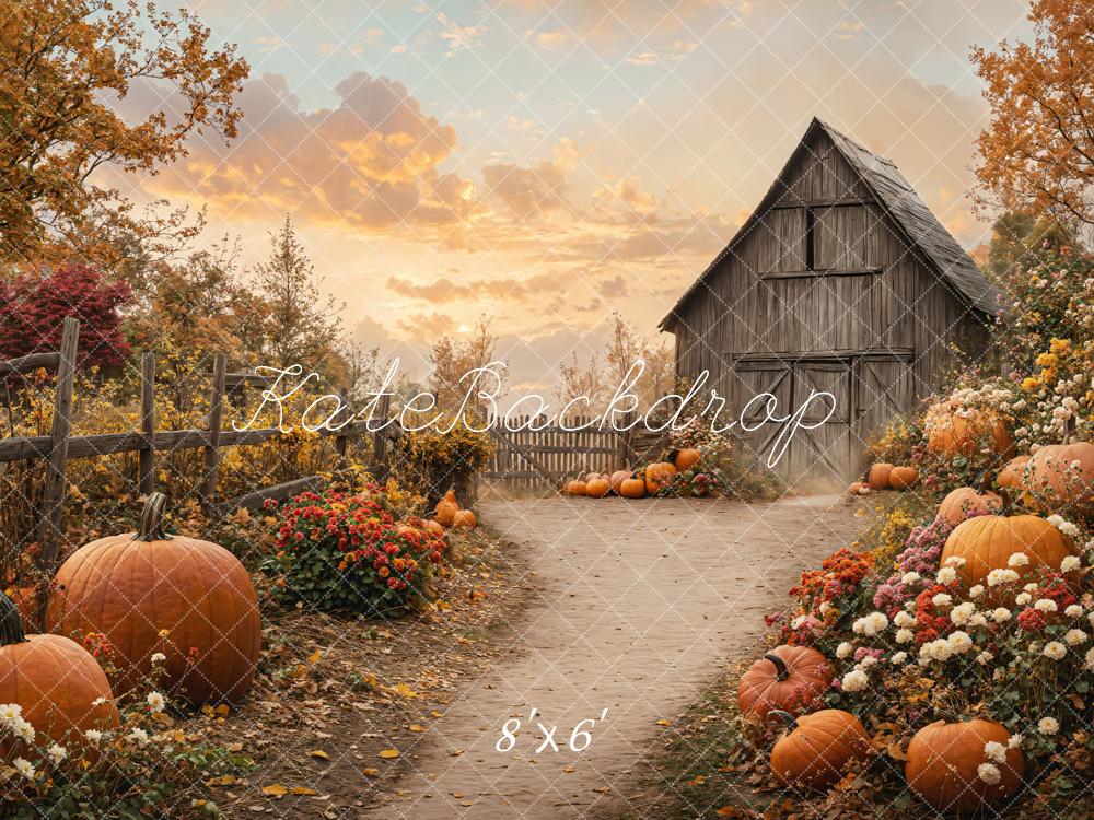 Kate Fall Barn Pumpkin Path Backdrop Designed by Emetselch