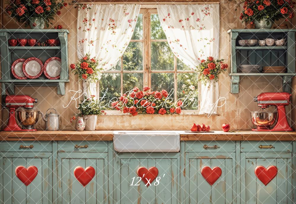 Kate Valentine Rustic Kitchen Window Backdrop Designed by Emetselch