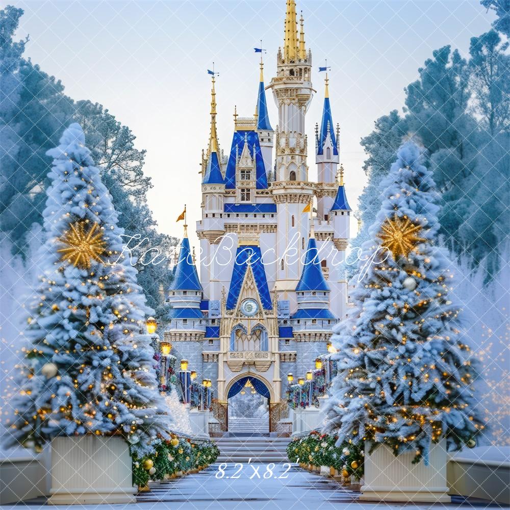 Kerst Frozen Kingdom Kasteel Foto Achtergrond Designed by Mini MakeBelieve