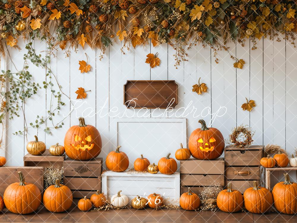 Kate Halloween Pumpkin Fall Harvest Backdrop Designed by Emetselch