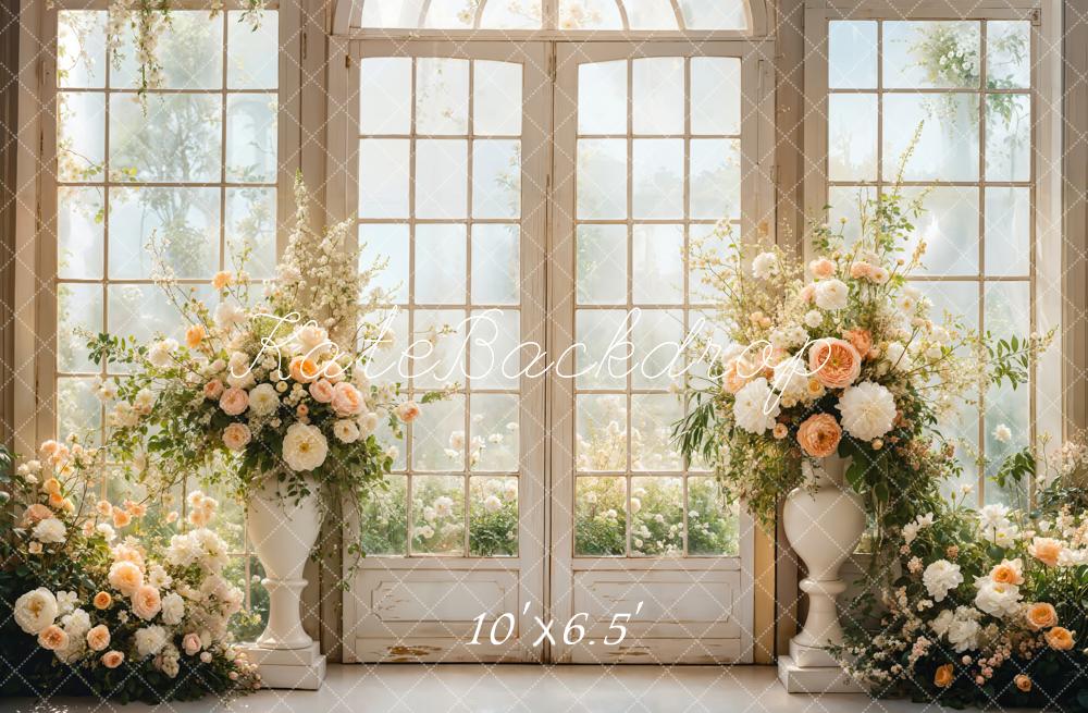 Kate Wedding Floral Arched Window Backdrop Designed by Emetselch