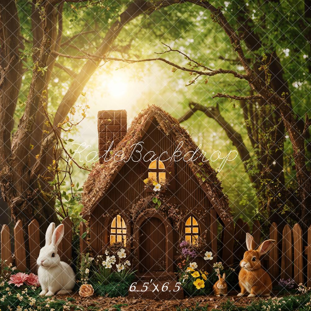 Kate Easter Forest Bunny Cottage Backdrop Designed by Emetselch