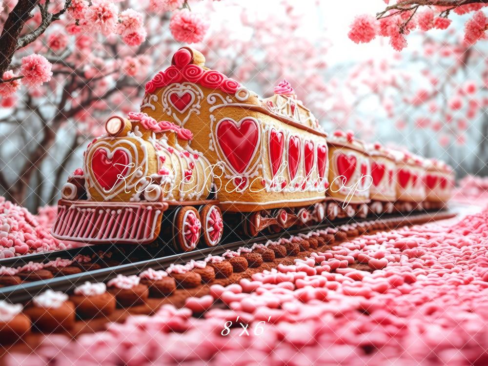 Kate Valentine Cookie Heart Polar Train Backdrop Designed by Mini MakeBelieve