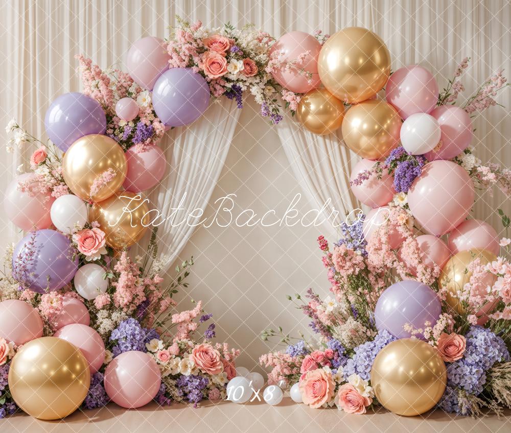 Kate Cake Smash Flower Arch Balloon Backdrop Designed by Emetselch