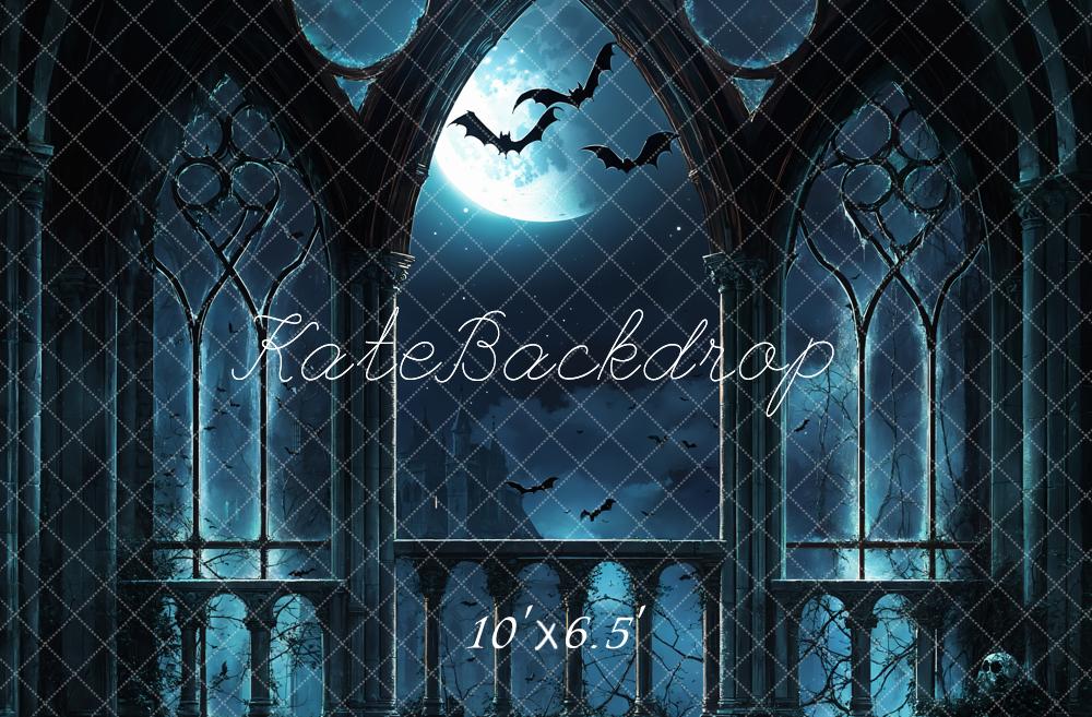 Halloween Gothic Castle Moonlight Foto Achtergrond Designed by Emetselch