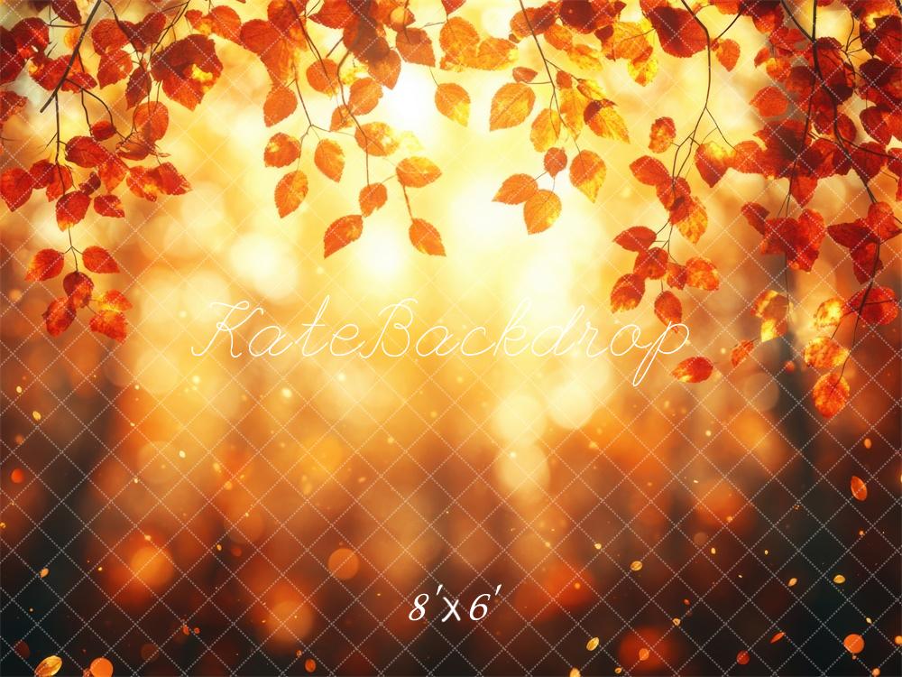 Fall Leaves Bokeh Foto Achtergrond Designed by Mini MakeBelieve