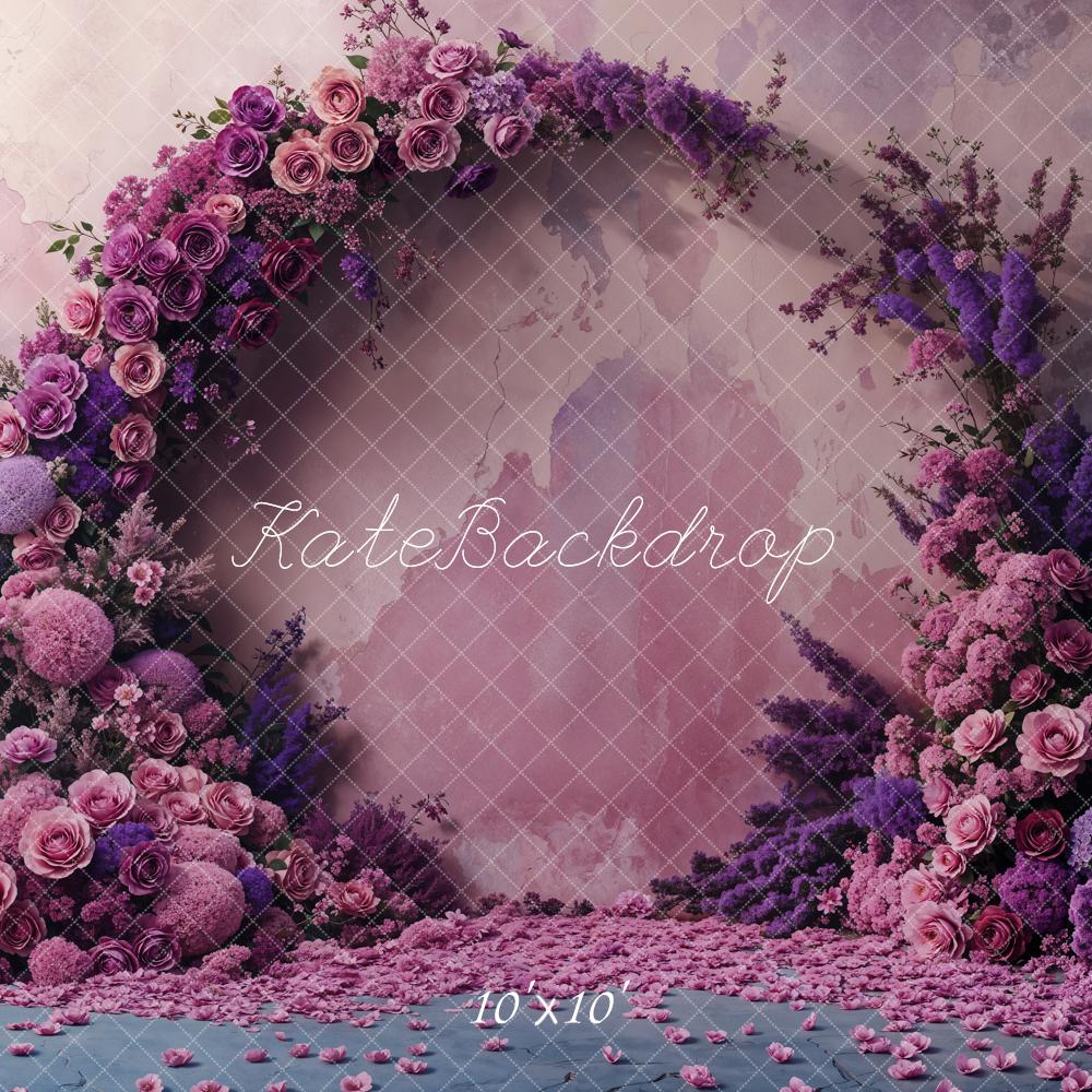 Kate Mother's Day Purple Flower Arch Backdrop Designed by Emetselch