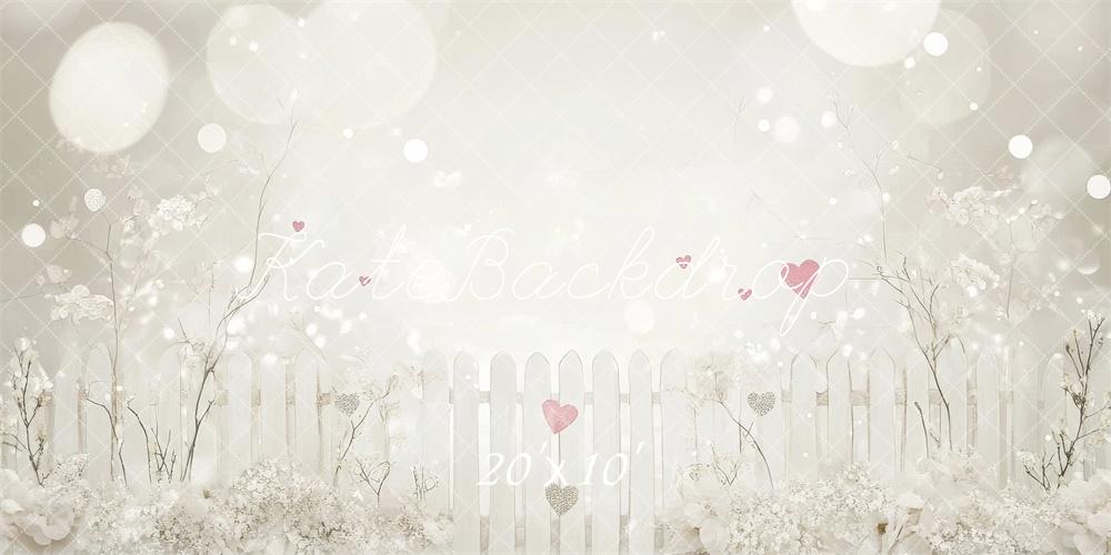 Kate Valentine Bokeh Blossoms Hearts Backdrop Designed by Lidia Redekopp