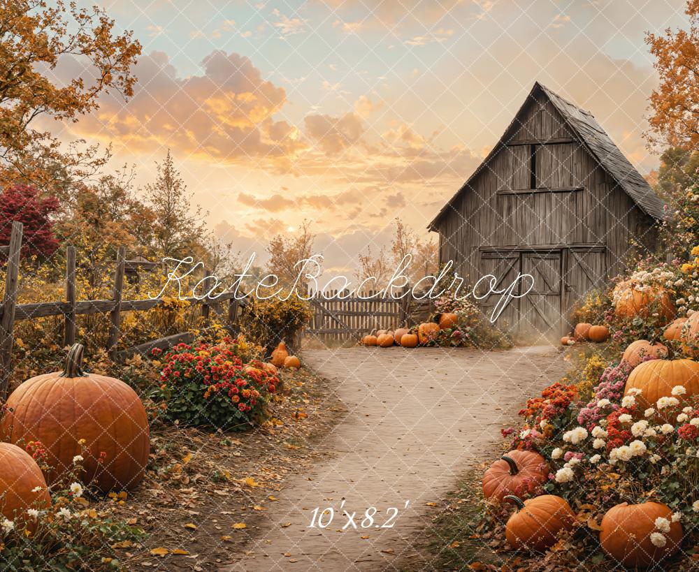 Kate Fall Barn Pumpkin Path Backdrop Designed by Emetselch