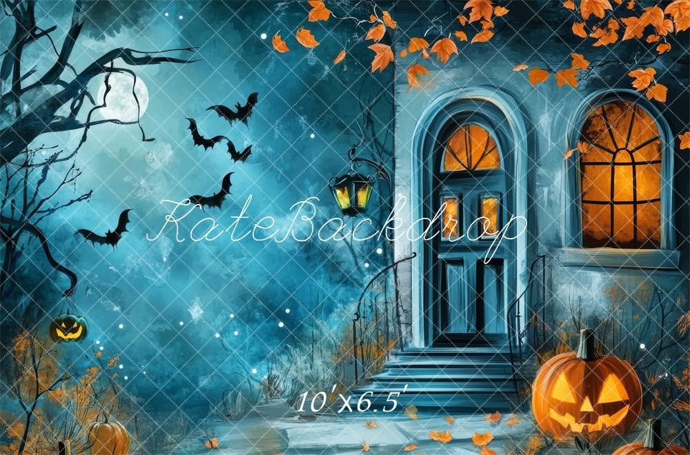 Halloween Cartoon Spooky House Foto Achtergrond Designed by Lidia Redekopp