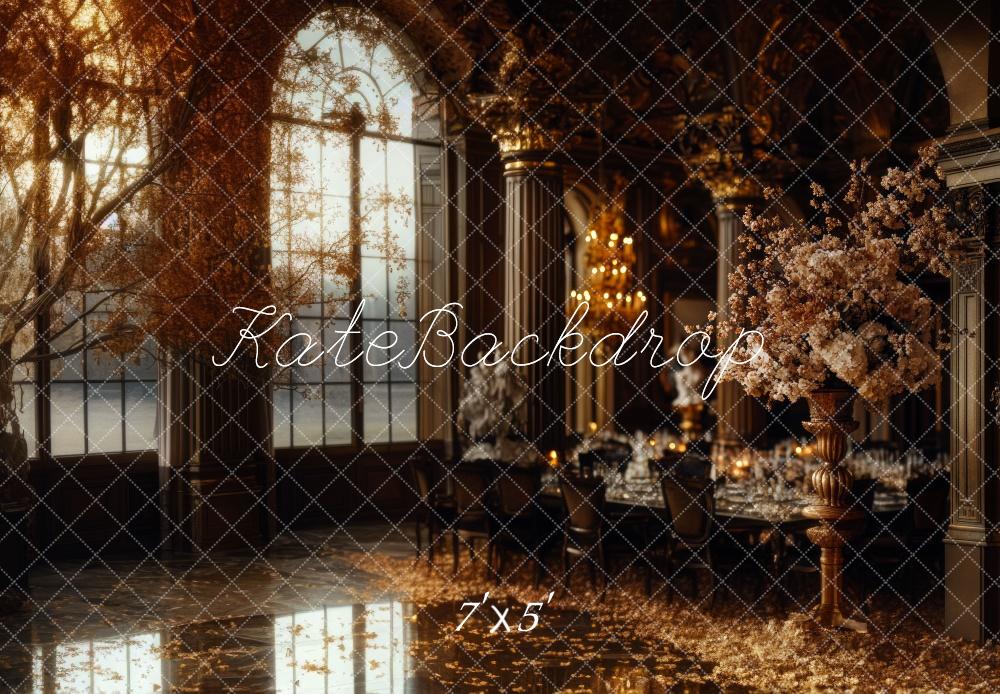 Kate Retro Elegant Ballroom Arched Window Backdrop Designed by Mini MakeBelieve