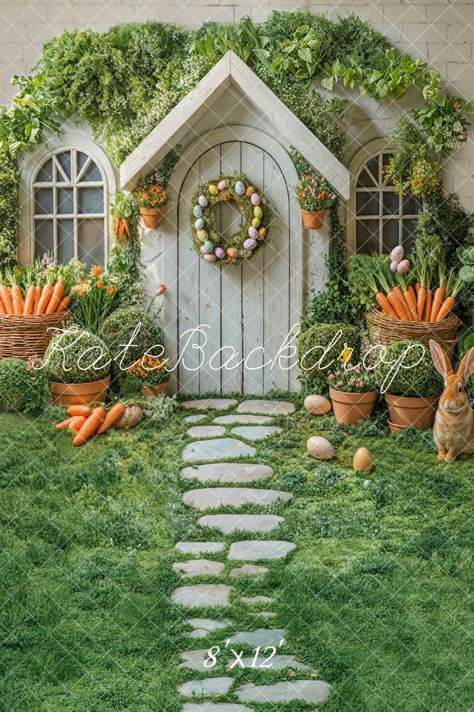 Kate Easter House Bunny Garden Carrots Backdrop Designed by Emetselch