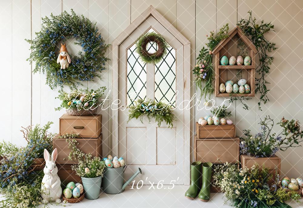 Kate Easter Bunny Spring Door Backdrop Designed by Emetselch