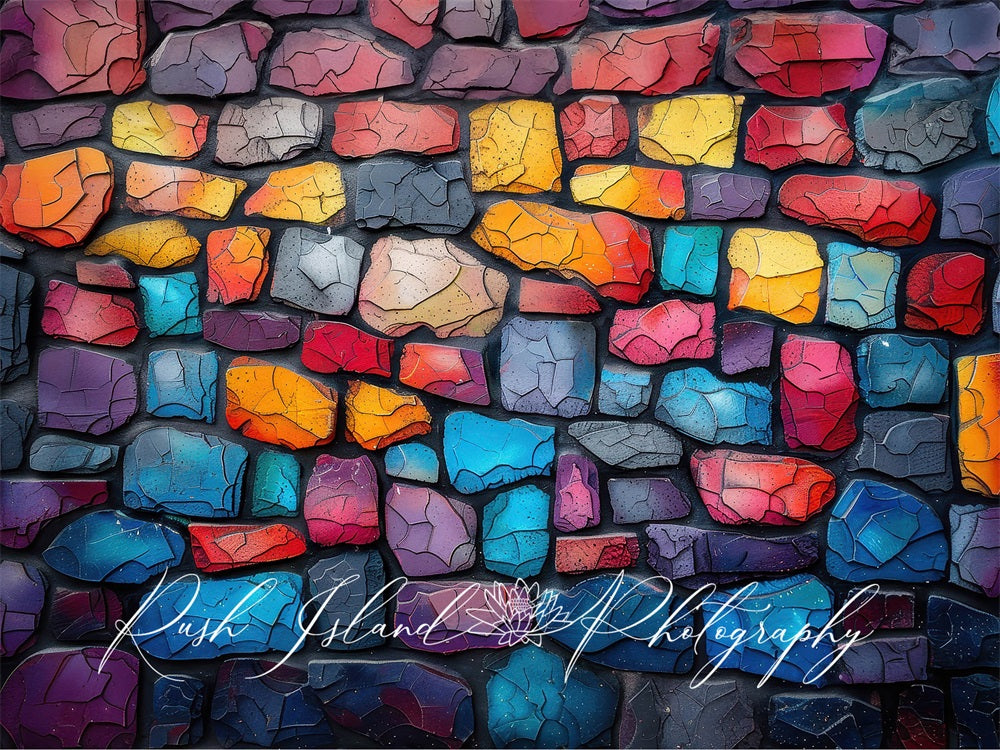 Kate Colorful Stone Wall Backdrop Designed by Laura Bybee