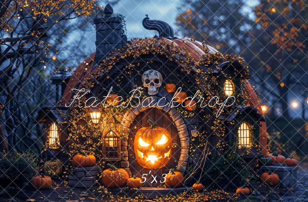 Halloween Dark Forest Magical Pumpkin House Backdrop Progettato da Emetselch