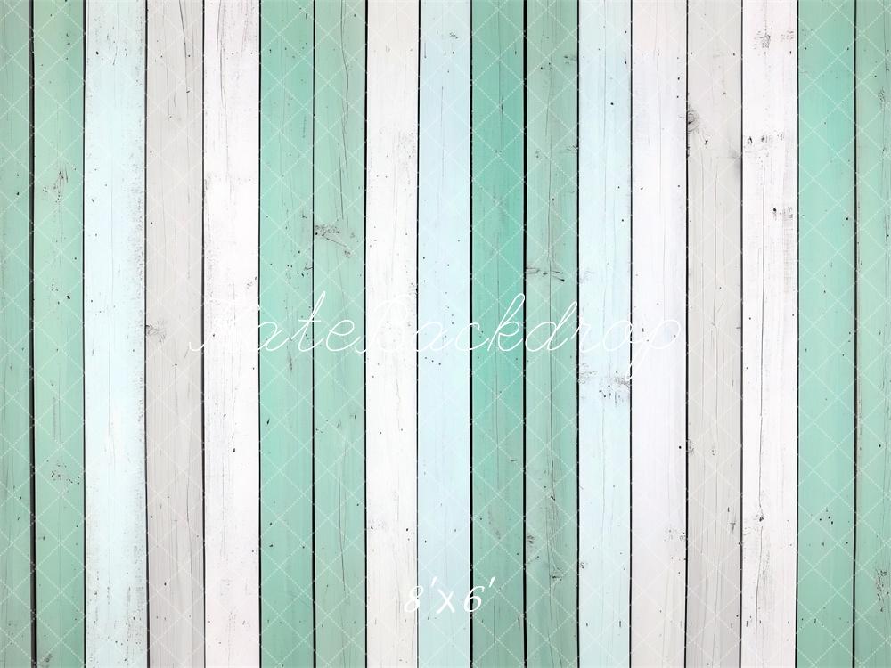 Kate Mint White Wooden Plank Floor Backdrop Designed by Mini MakeBelieve