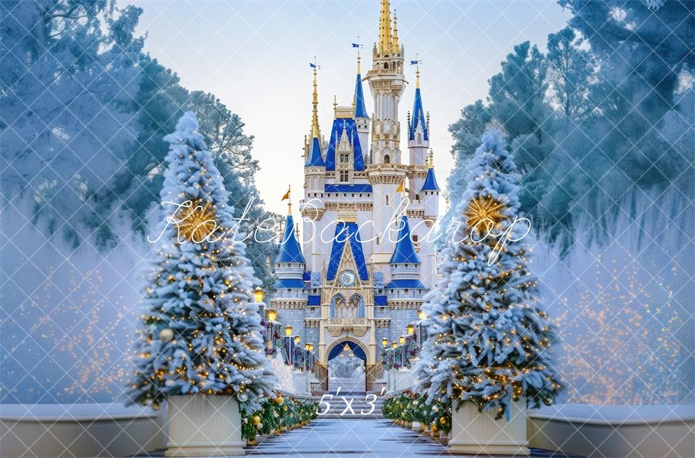 Kerst Frozen Kingdom Kasteel Foto Achtergrond Designed by Mini MakeBelieve