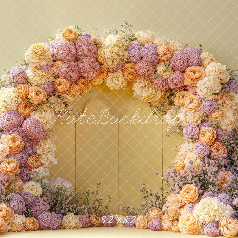 Kate Spring Flower Arch Pastel Warm Backdrop Designed by Emetselch