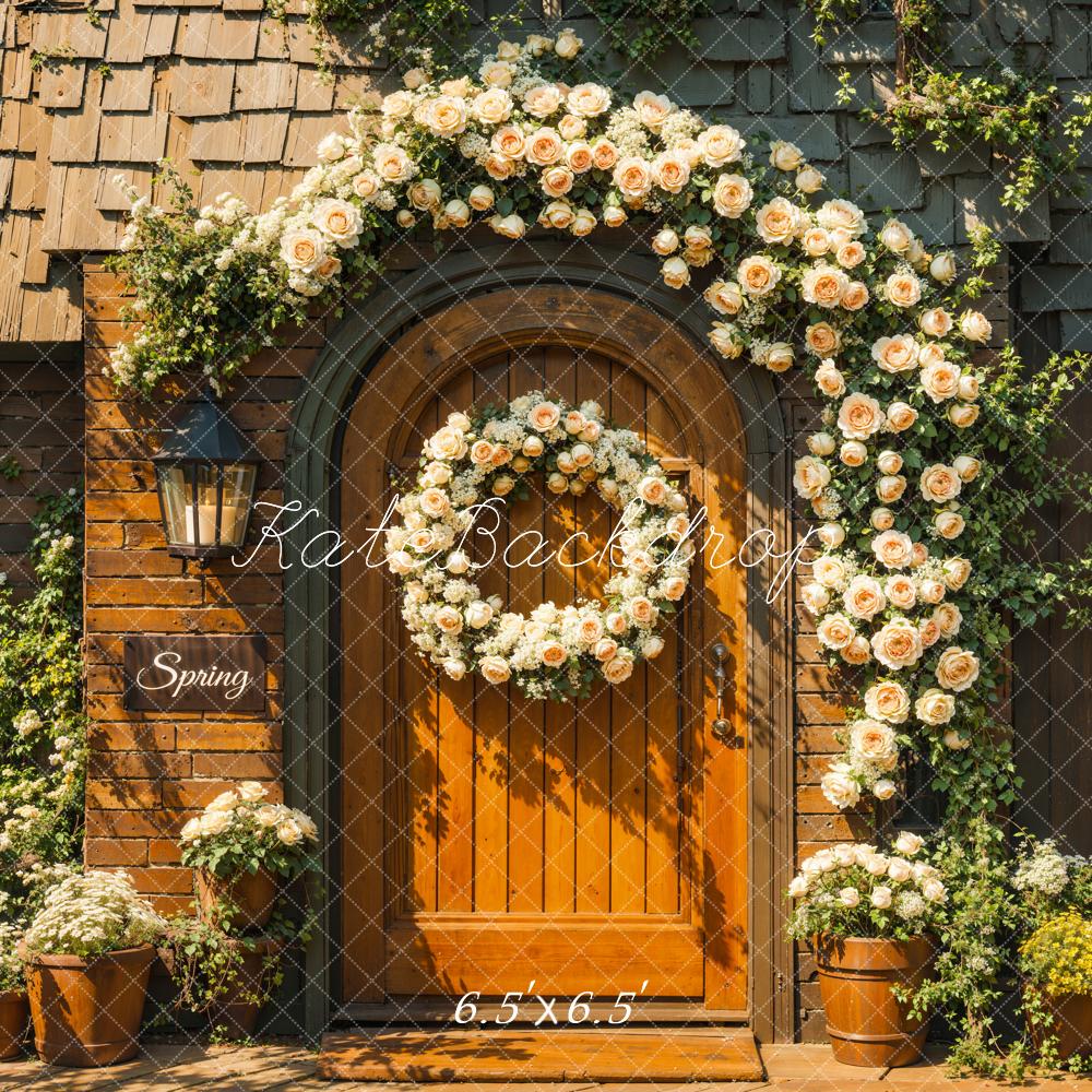 Kate Spring Floral Arch Door Sunshine Backdrop Designed by Emetselch