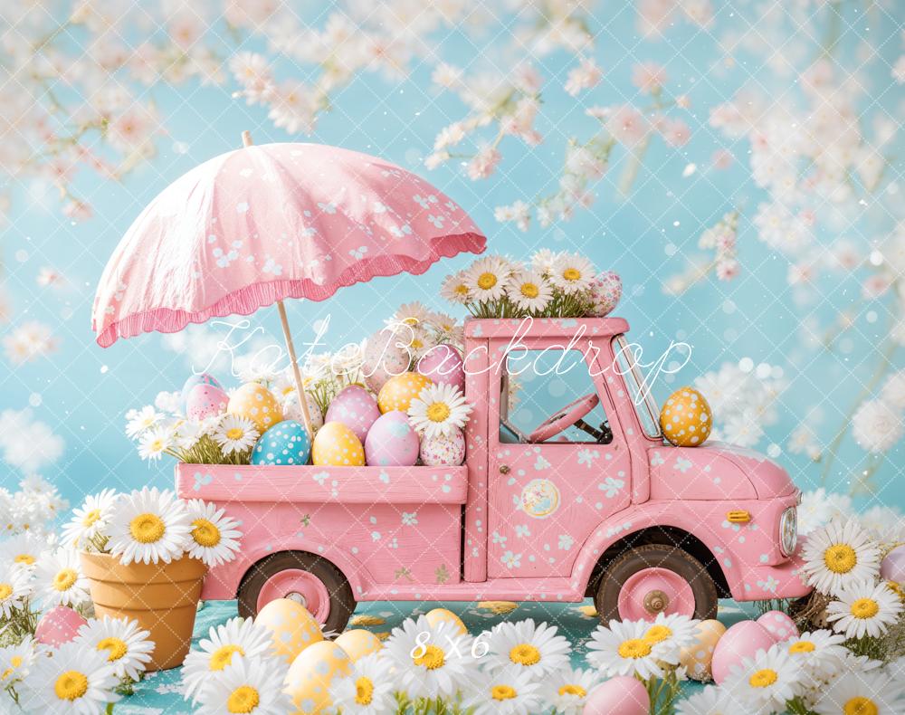 Kate Easter Truck Flowers Umbrella Backdrop Designed by Emetselch