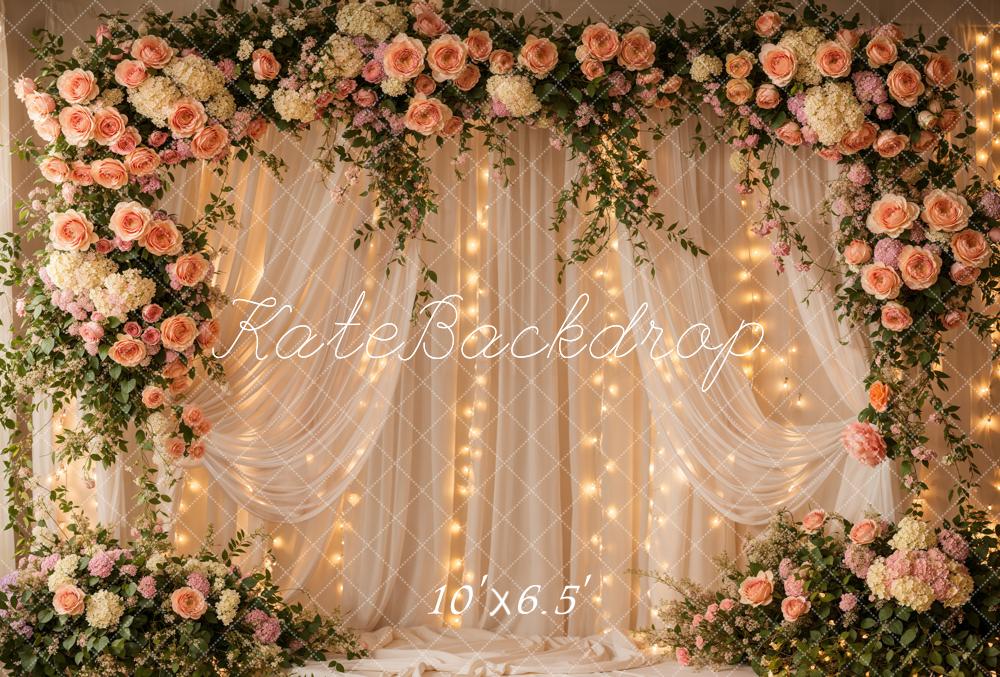 Kate Spring Romantic Curtains Floral Arch Backdrop Designed by Emetselch