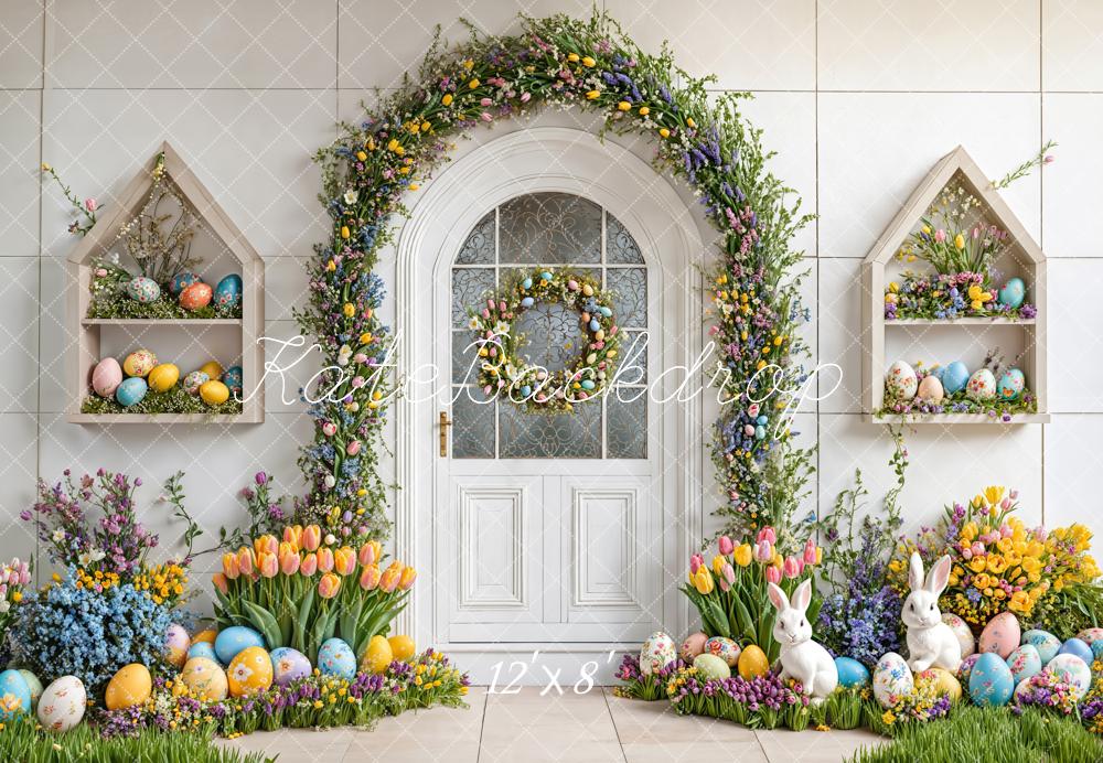 Kate Easter Bunny Floral Arch Backdrop Designed by Emetselch