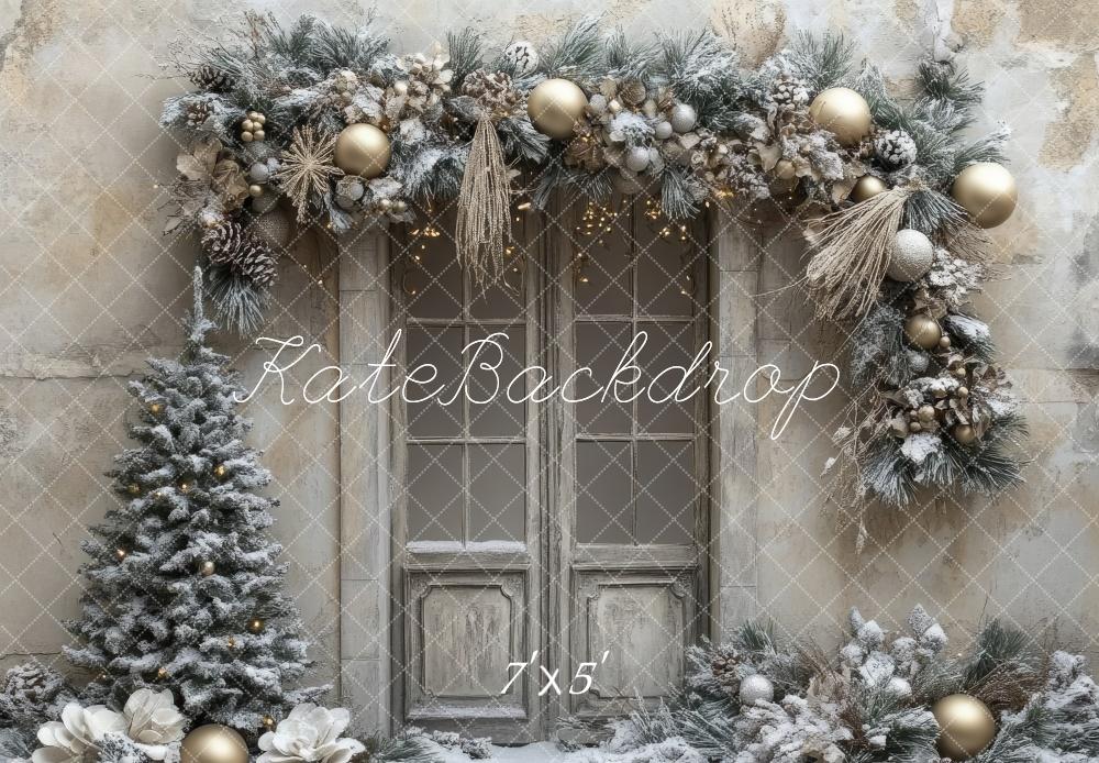 Kate Christmas Tree Rustic Door Backdrop Designed by Lidia Redekopp