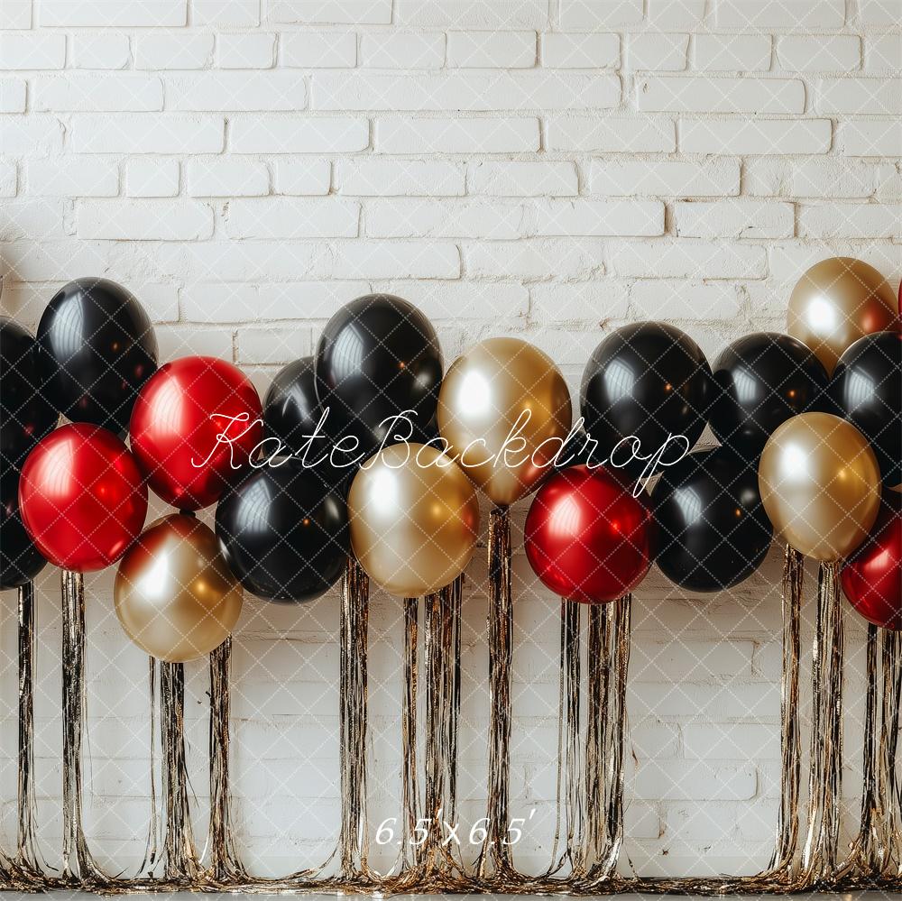 Red Black Gold Balloons Foto Achtergrond Designed by Patty Roberts